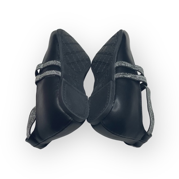 new Mia ☀︎︎ Abbey Vegan Leather Ankle Strap Ballet Flat ☀︎︎ Black + Silver ☀︎ 13 - Picture 12 of 16